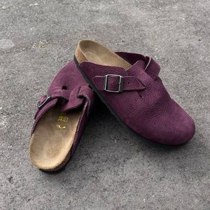 Purple Birkenstock Boston Clogs